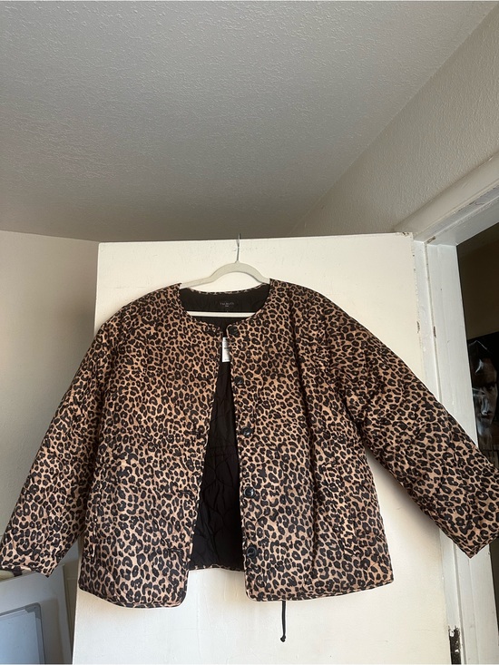 Talbots Jackets & Blazers - Talbots Brown Leopard Print Puffer Jacket